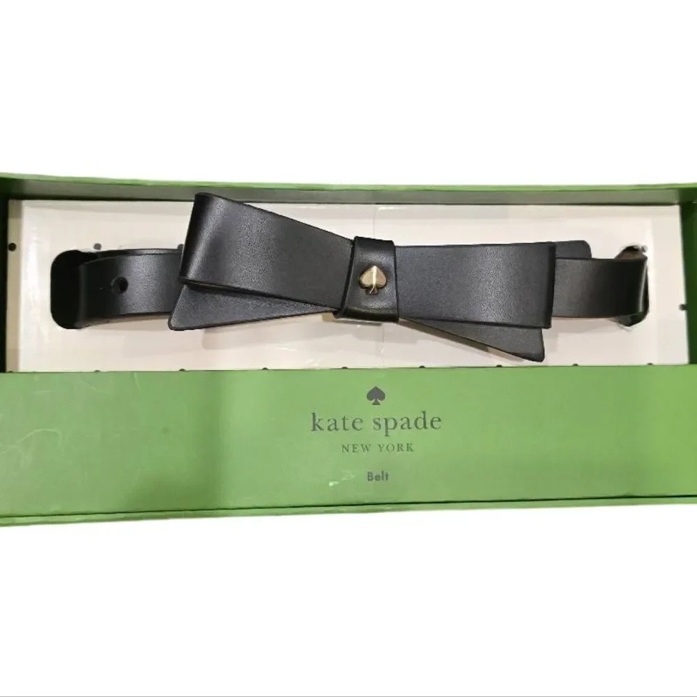 Kate Spade New York Boxed Leather‎ Box Belt- Black